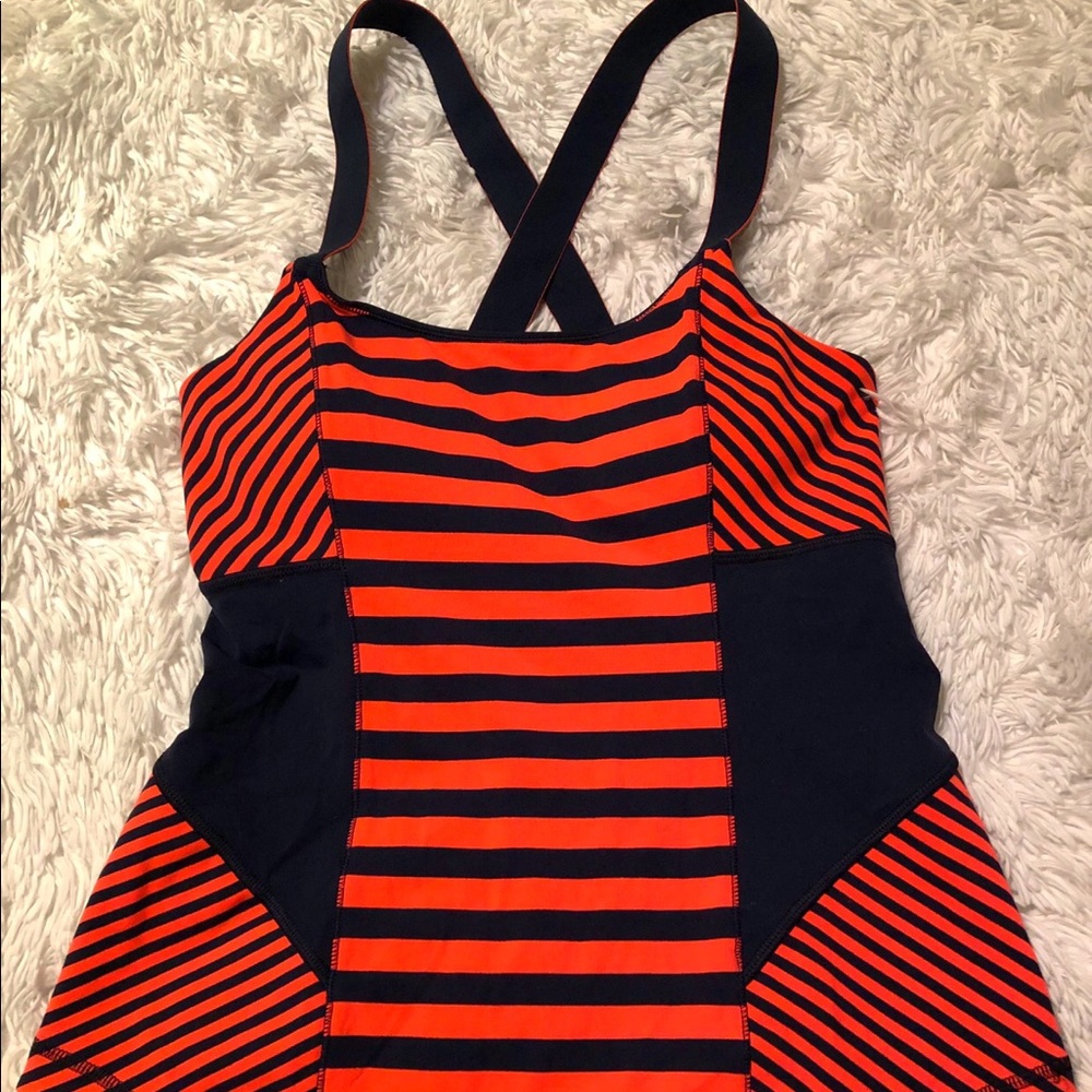 Lululemon Striped Work It Out Cross Back Tank Top